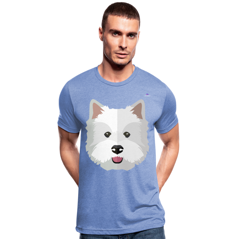 1Camiseta Tri-Blend unisex de Bella + Canvas"Dog Face" - azul jaspeado