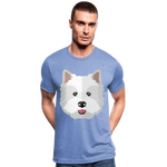 1Camiseta Tri-Blend unisex de Bella + Canvas"Dog Face" - azul jaspeado