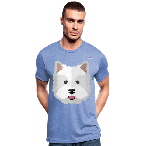 1Camiseta Tri-Blend unisex de Bella + Canvas"Dog Face" - azul jaspeado