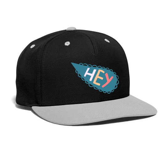 1Gorra contraste Snapback"Hey" - negro/gris