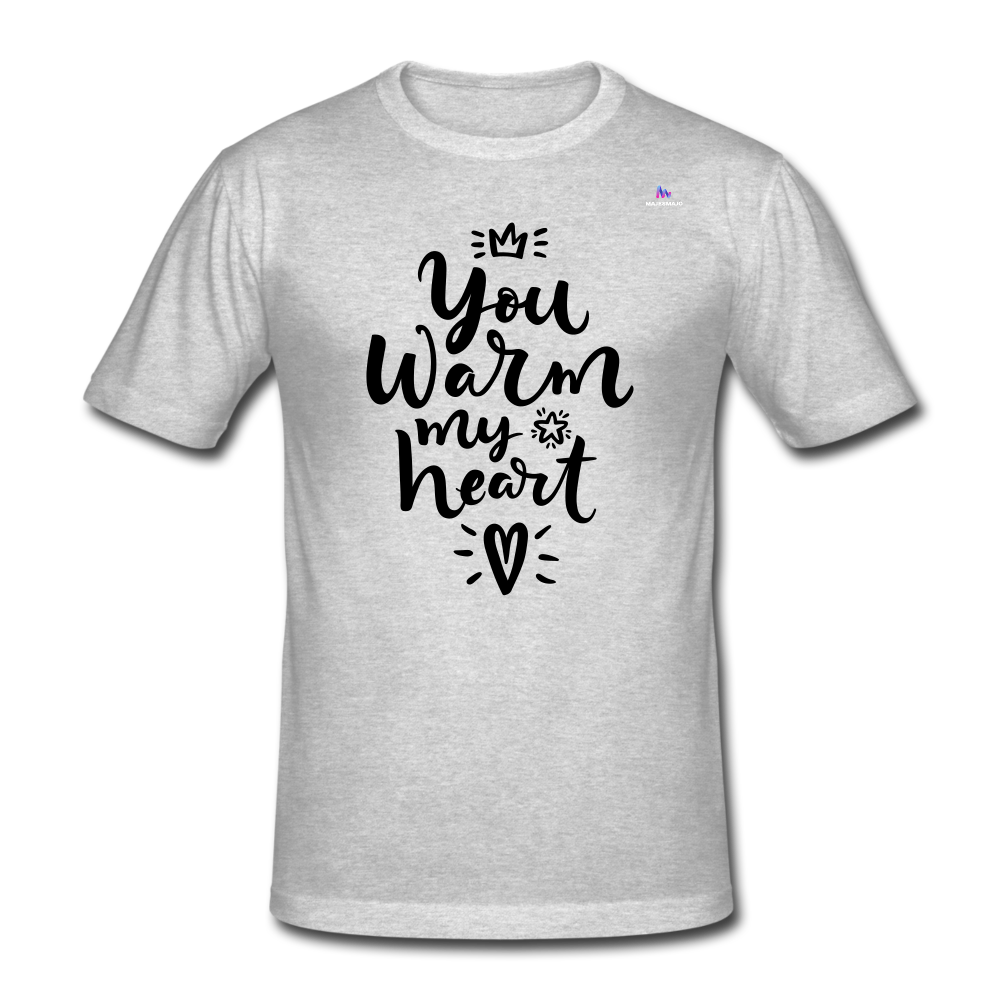 Camiseta pesada Gildan para hombre"christmas lettering" - gris jaspeado