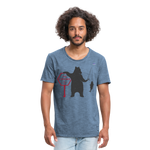 Camiseta vintage hombre"Fishing bear" - vintage mezclilla