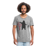 Camiseta vintage hombre"Fishing bear" - vintage gris