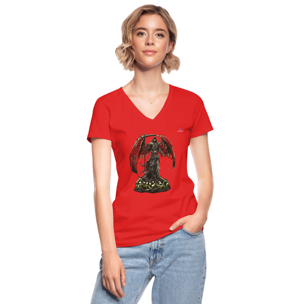 Camiseta clásica con cuello de pico"Darkness" - rojo