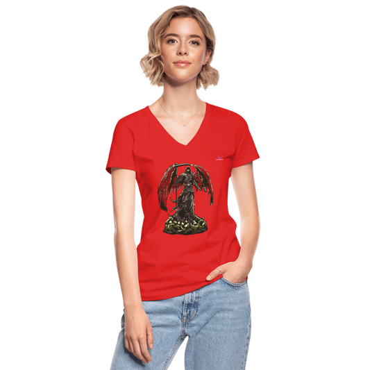 Camiseta clásica con cuello de pico"Darkness" - rojo