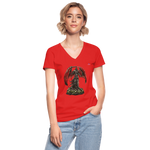 Camiseta clásica con cuello de pico"Darkness" - rojo