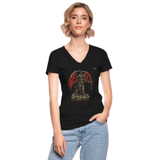 Camiseta clásica con cuello de pico"Darkness" - negro