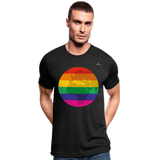 Camiseta Tri-Blend unisex de Bella + Canvas "Rainbow earth" - negro jaspeado