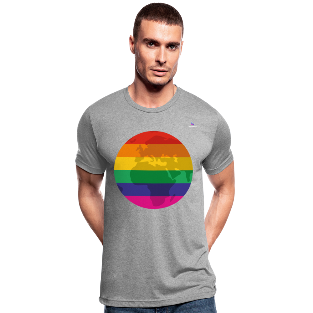 Camiseta Tri-Blend unisex de Bella + Canvas "Rainbow earth" - gris jaspeado