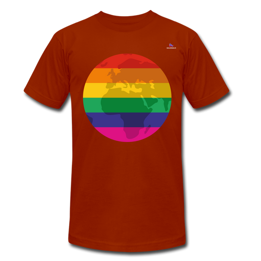 Camiseta Tri-Blend unisex de Bella + Canvas "Rainbow earth" - colores ladrillo