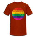 Camiseta Tri-Blend unisex de Bella + Canvas "Rainbow earth" - colores ladrillo