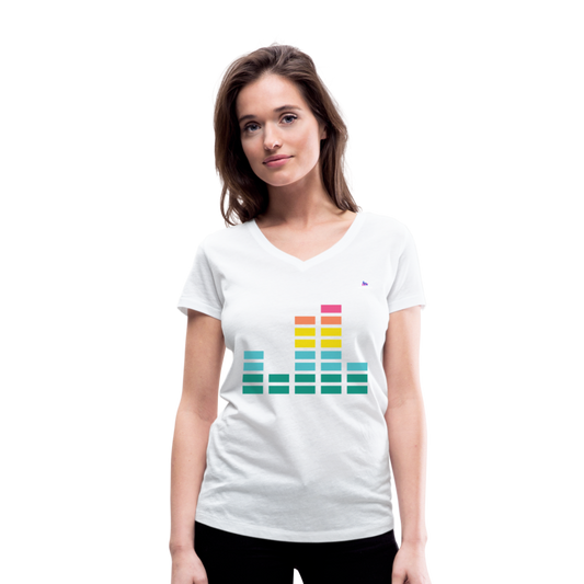 Camiseta ecológica con cuello de pico de Stanley & Stella"Equalizer" - blanco