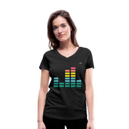 Camiseta ecológica con cuello de pico de Stanley & Stella"Equalizer" - negro