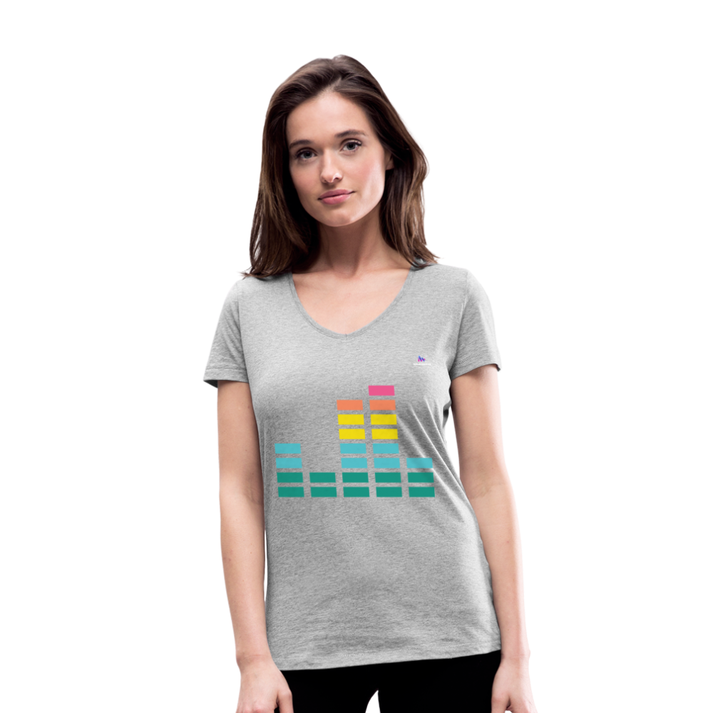 Camiseta ecológica con cuello de pico de Stanley & Stella"Equalizer" - gris jaspeado