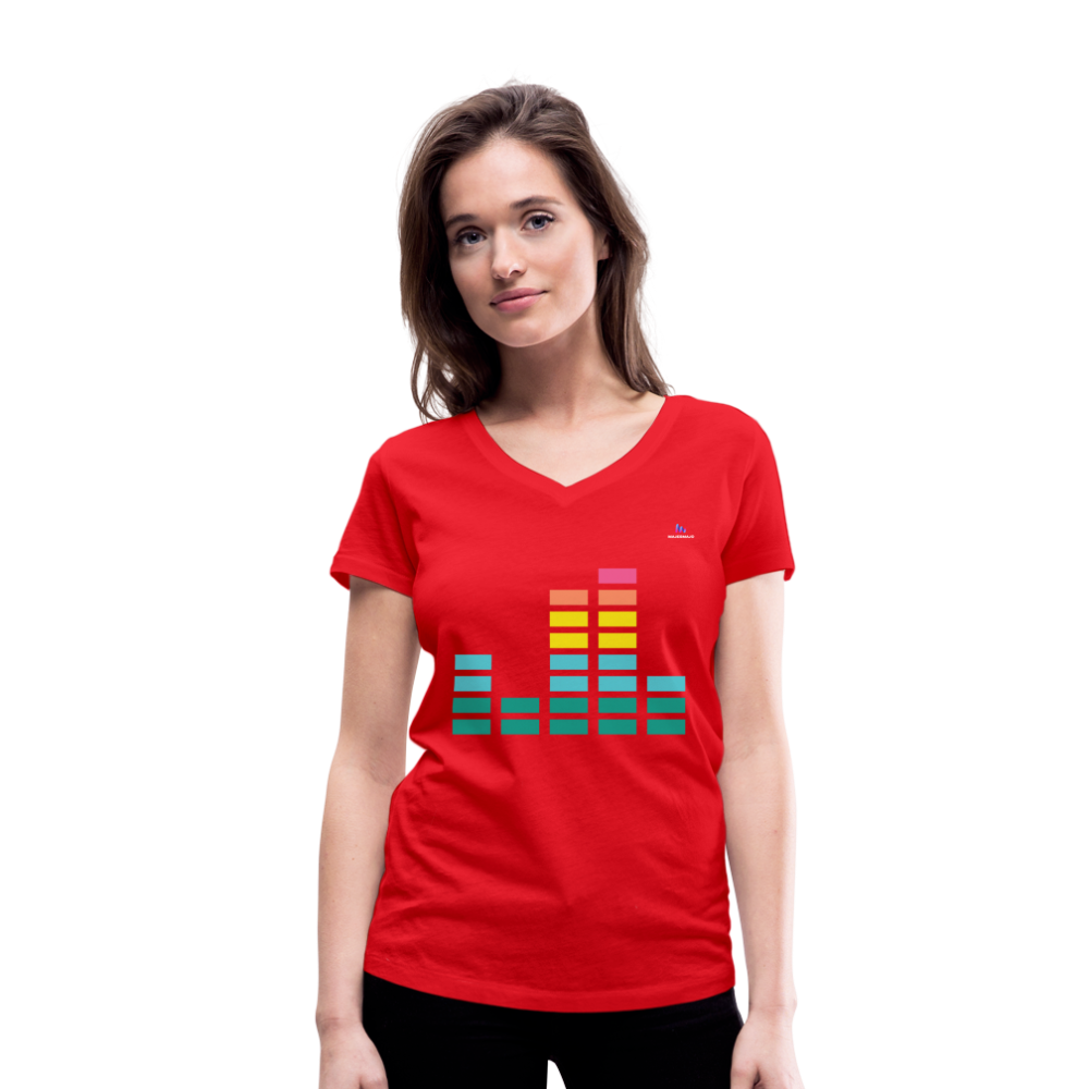 Camiseta ecológica con cuello de pico de Stanley & Stella"Equalizer" - rojo