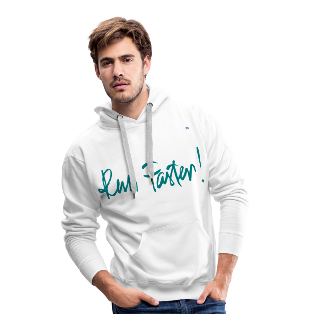 1Sudadera con capucha premium para hombre"run faster" - blanco