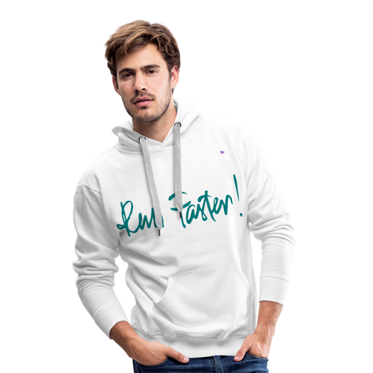 1Sudadera con capucha premium para hombre"run faster" - blanco