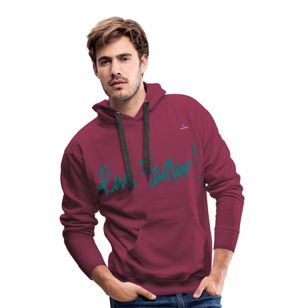 1Sudadera con capucha premium para hombre"run faster" - rojo bordeaux