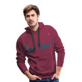 1Sudadera con capucha premium para hombre"run faster" - rojo bordeaux