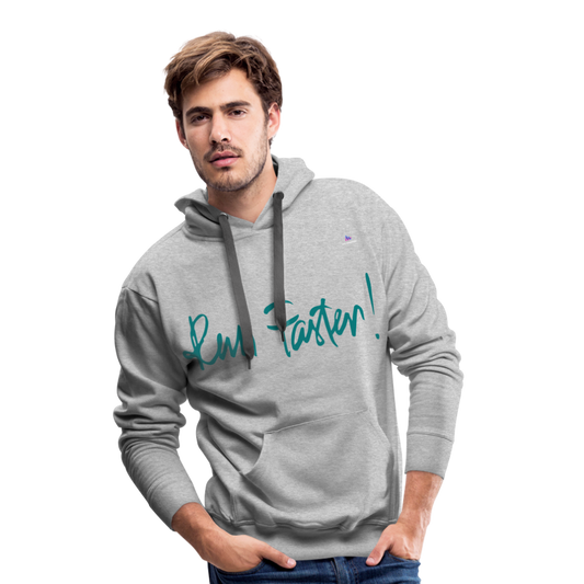1Sudadera con capucha premium para hombre"run faster" - gris jaspeado