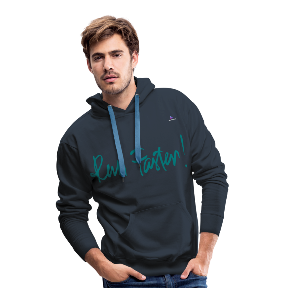 1Sudadera con capucha premium para hombre"run faster" - azul marino