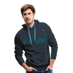 1Sudadera con capucha premium para hombre"run faster" - azul marino