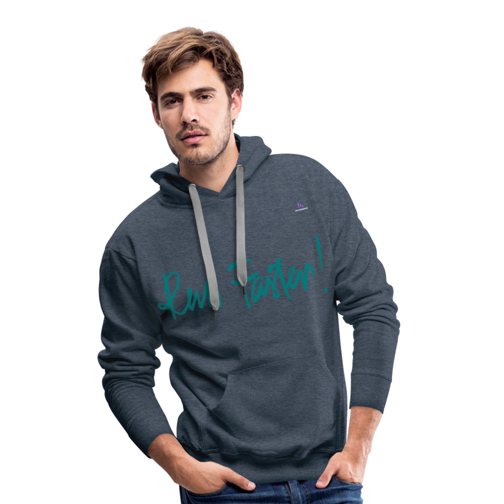 1Sudadera con capucha premium para hombre"run faster" - azul vaquero