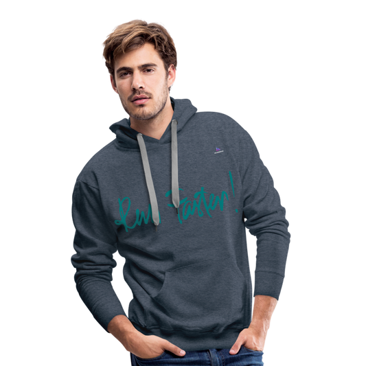 1Sudadera con capucha premium para hombre"run faster" - azul vaquero