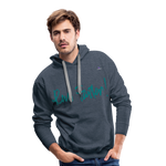 1Sudadera con capucha premium para hombre"run faster" - azul vaquero