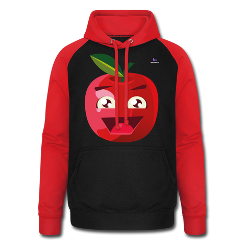 1Sudadera con capucha de béisbol unisex"apple" - negro/rojo