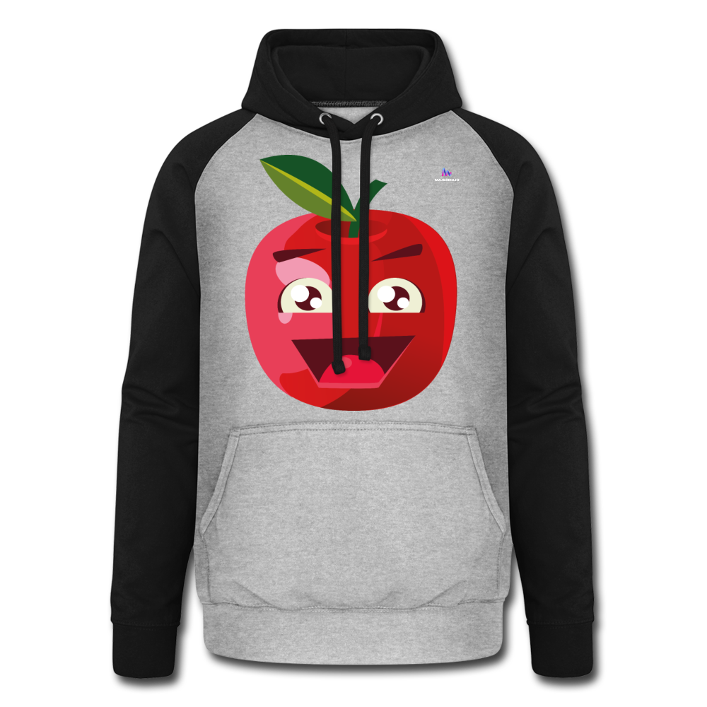 1Sudadera con capucha de béisbol unisex"apple" - gris jaspeado/negro