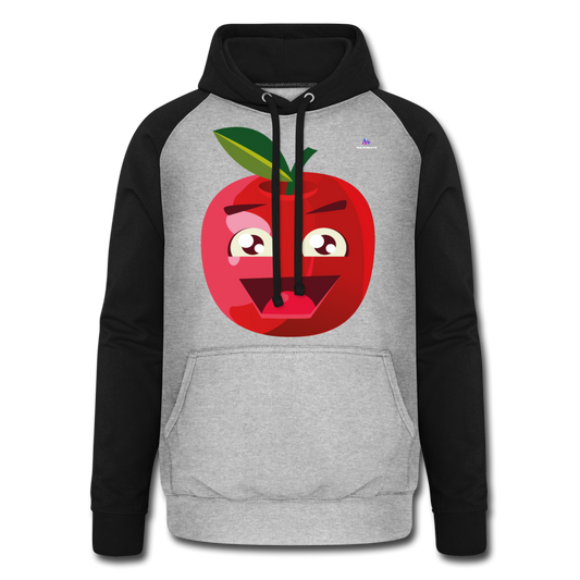 1Sudadera con capucha de béisbol unisex"apple" - gris jaspeado/negro