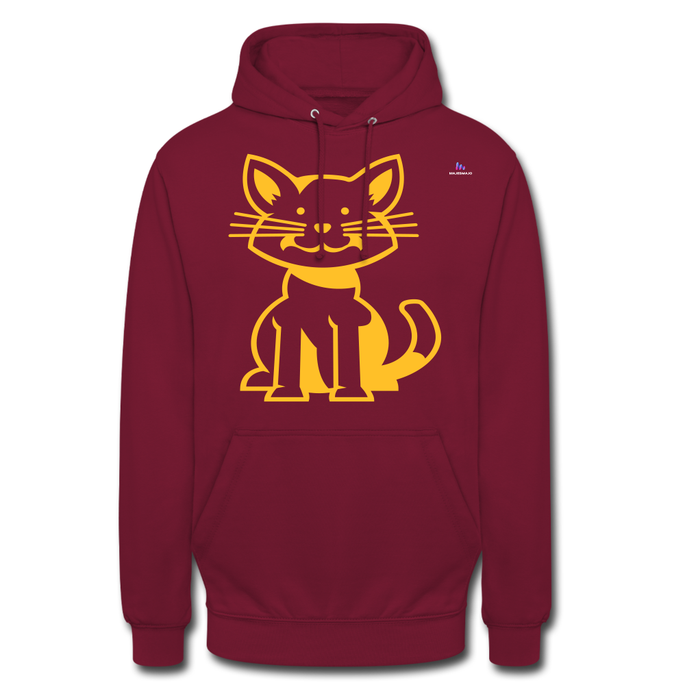 1Sudadera con capucha unisex"cat" - rojo bordeaux