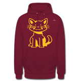 1Sudadera con capucha unisex"cat" - rojo bordeaux