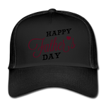 Gorra de camionero"happy father day" - negro/negro