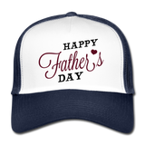 Gorra de camionero"happy father day" - blanco/azul marino