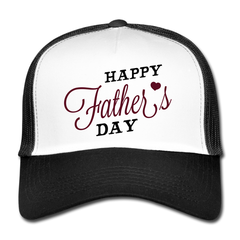 Gorra de camionero"happy father day" - blanca/negro