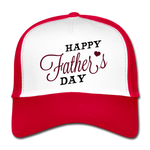 Gorra de camionero"happy father day" - blanco/rojo