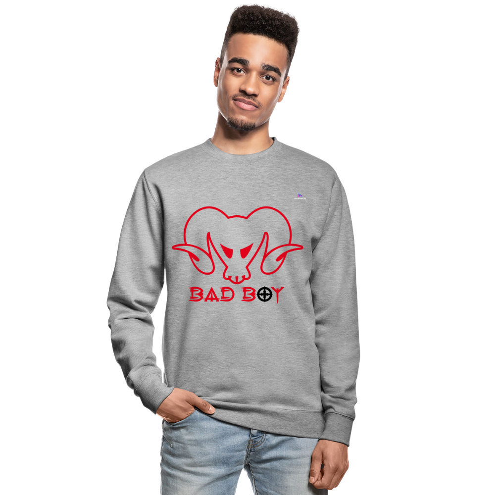 1Sudadera unisex"bad boy" - jaspeado blanco gris