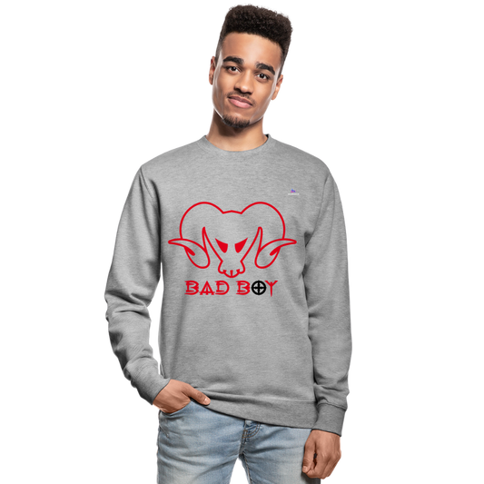 1Sudadera unisex"bad boy" - jaspeado blanco gris