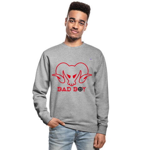 1Sudadera unisex"bad boy" - jaspeado blanco gris