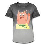 Camiseta degradada hombre"Math Cat" - dip dye gris