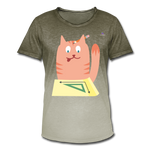 Camiseta degradada hombre"Math Cat" - dip dye khaki