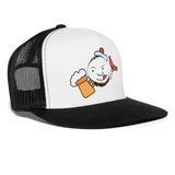 Gorra de camionero"Sailor emoji" - blanca/negro