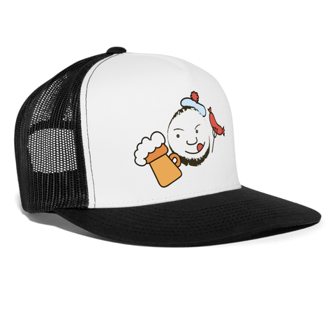 Gorra de camionero"Sailor emoji" - blanca/negro