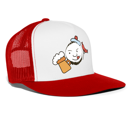 Gorra de camionero"Sailor emoji" - blanco/rojo