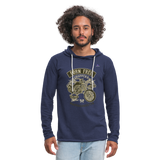 Sudadera ligera unisex con capucha"born free" - azul marino salpicado