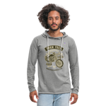 Sudadera ligera unisex con capucha"born free" - gris jaspeado