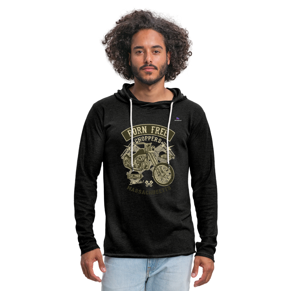 Sudadera ligera unisex con capucha"born free" - antracita