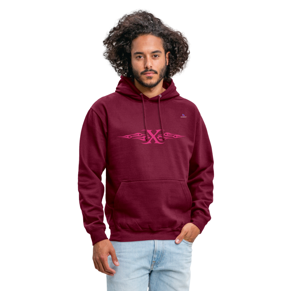 Sudadera con capucha unisex"cross flametribal" - rojo bordeaux